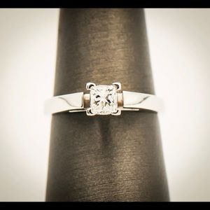 Platinum Rectangular Mod. Brill/Princess Cut Dia..